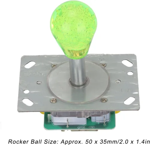Vista 5 de Arcade Joystick Kit,LED Arcade Illuminated Joystick,Fully Automatic LED Colorful Illuminated Joystick,5 Pin Oval Crystal Arcade Joystick for Arcade