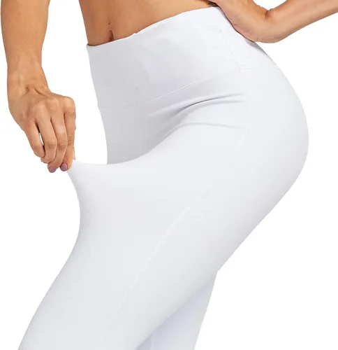 Vista 2 de COOLOMG Pantalones de yoga para mujer, mallas capri para correr, leggings de tiro bajo, entrenamiento, gimnasio con bolsillos ocultos