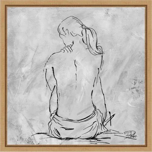Vista 10 de Amanti Art Lienzo enmarcado para pared, 16 x 16 pulgadas, boceto desnudo II por Patricia Pinto, lienzo enmarcado para pared, obras de arte de gente