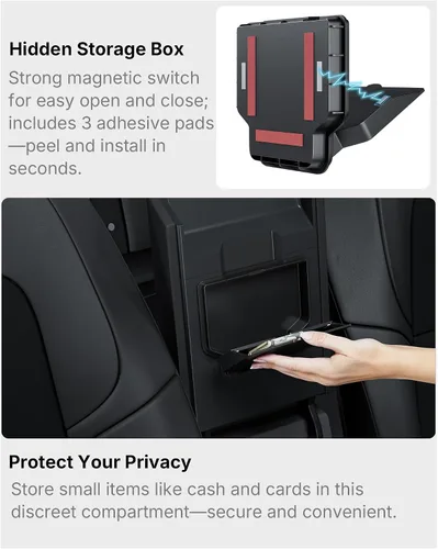 Vista 7 de Organizador de Consola Central de 5 Piezas Compatible con 2025-2026 Nuevo Tesla Model Y Juniper/2024-2026 Tesla Model 3 Highland Accesorios, Caja