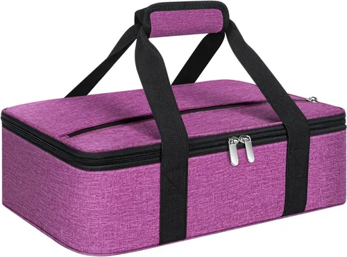 Vista 26 de Porta cacerolas aislado, porta ollas portátil para alimentos calientes o fríos, bolsa de lasaña para almuerzo para fiestas de comida, se adapta a