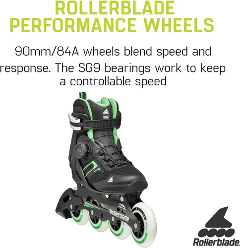 Vista 6 de Rollerblade Macroblade 90 BOA - Patín en línea para mujer, color negro y menta