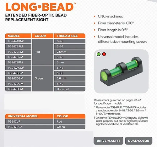 Vista 7 de Truglo Tg947Ug Long-Bead Universalmetal Bead Replacement, Green