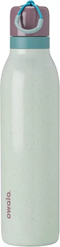 Vista 19 de Botella de agua aislada con tapa Twist de acero inoxidable Owala FreeSip con pajita para deportes y viajes, sin BPA, 24 onzas, Angel Food Cake