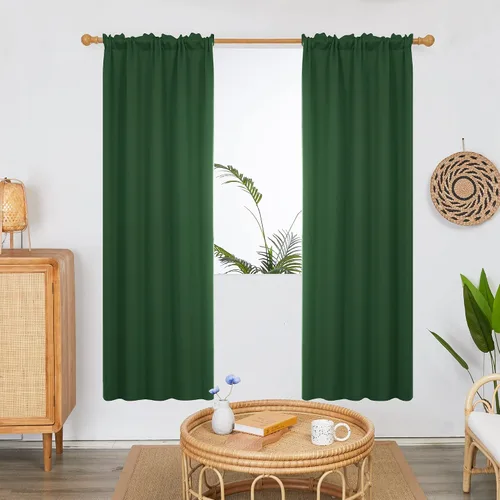 Vista 249 de Deconovo Cortinas opacas, aislamiento térmico, dobladillo para barra, reducción de ruido, certificado Oeko-TEX, cortinas de oscurecimiento