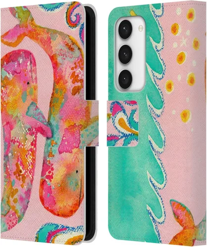 Vista 16 de Head Case Designs Officially Licensed Wyanne Quiet Creative Animals 2 Leather Wallet Case Compatible with Samsung Galaxy S23 5G