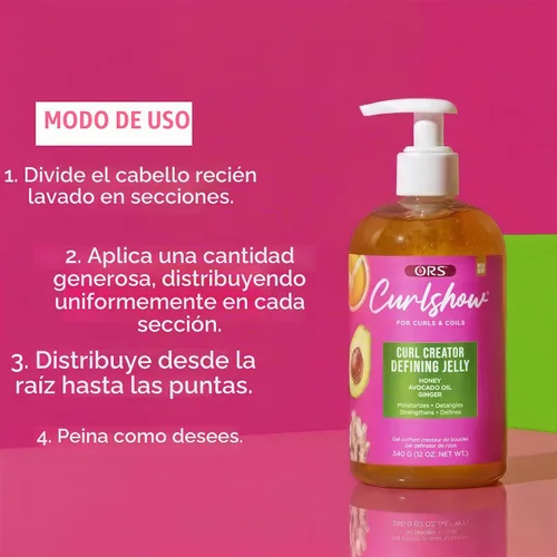 Vista 9 de ORS Curlshow Curl Creator Defining Jelly, ofrece una definición duradera y una sujeción firme de 12 onzas