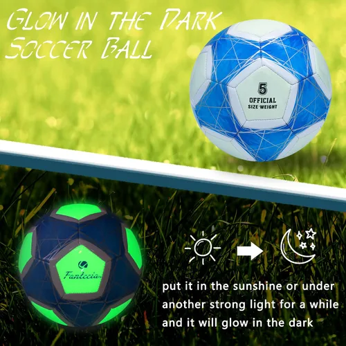 Vista 5 de Balón de fútbol tamaño 5, pelotas de fútbol oficiales para jóvenes y adultos, pelota de fútbol de entrenamiento para interiores y exteriores