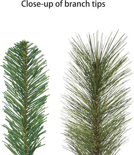 Vista 6 de Medio árbol de pared preiluminado de 6.5 pies, 437 puntas, 150 luces incandescentes transparentes UL