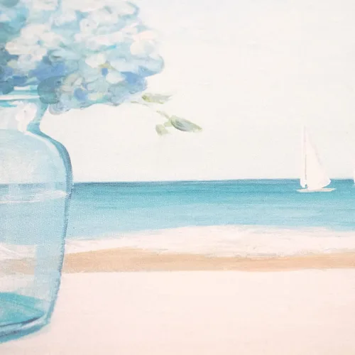 Vista 3 de Seaside Hydrangea by Julia Purinton Framed Art, Natural Frame, 22 x 17 inches, Floral Beach Art