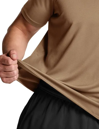 Vista 6 de TSLA Paquete de 1 o 2 camisetas de entrenamiento para hombre, camisetas de manga corta que absorben la humedad, camisetas deportivas de manga corta