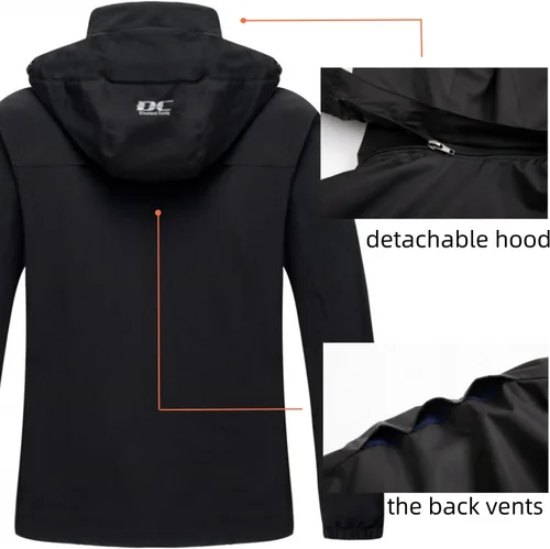 Vista 4 de Diamond Candy - Chamarra impermeable de Softshell con capucha para hombre. Negro