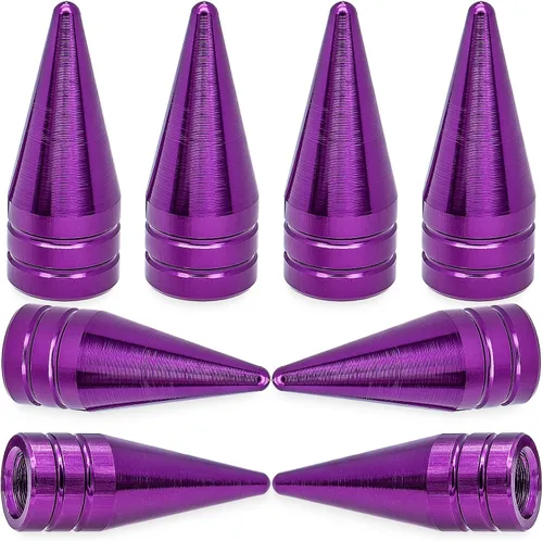 Vista 53 de 4 piezas de tapas de válvula de rueda con forma de punta, válvula de rueda de aleación de aluminio con punta, cubiertas universales de válvula