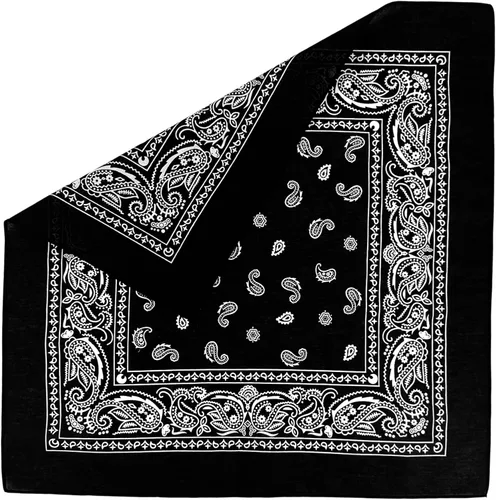 Vista 2 de Junvena Bandanas de algodón, 12 paquetes de 22 x 22 pulgadas, pañuelo unisex impreso de doble cara