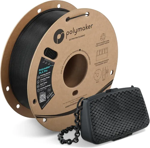 Vista 37 de Polymaker PLA Pro Filament 1.75mm 1KG Black, High-Impact Resistance Tough, High Speed Up to 300mm/s, Clean Surface, Low-Warp, Easy to Print on