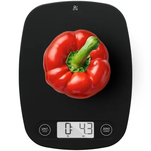 Vista 16 de Greater Goods Báscula de alimentos – Báscula digital de cocina, precisión de 1g (0.035 oz), tara fácil y conversión rápida, diseño compacto delgado