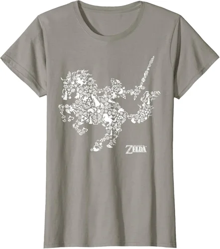 Vista 30 de The Legend of Zelda Camiseta con diseño de símbolos de caballo Azul Marino