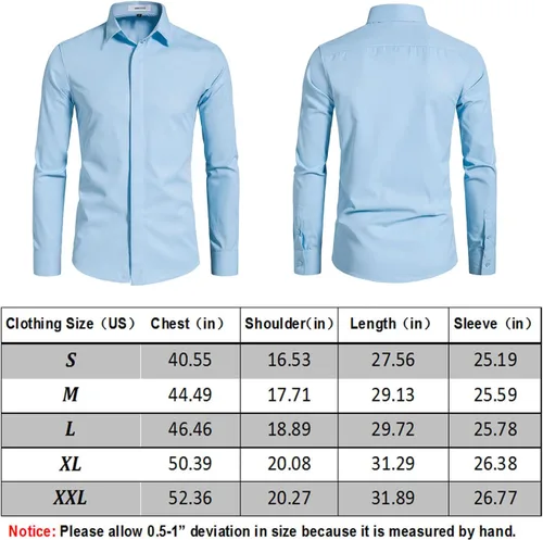 Vista 6 de VANCOOG Camisas de vestir de manga larga para hombre