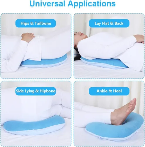 Vista 5 de MESINURS - Almohada de dona, cojín de cama antidecúbito, almohadilla de lactancia posoperatoria para postrarse en cama, ancianos, discapacitados