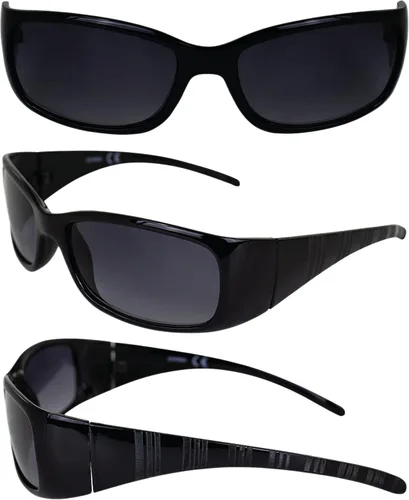 Vista 4 de AlterImage Boardwalk Fashion - Lentes de sol retro para motocicleta para hombres o mujeres, 3 pares envolventes de color rojo, negro y blanco