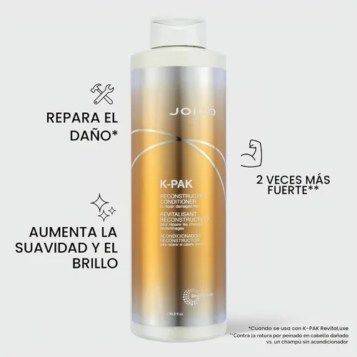 Vista 3 de Joico K-PAK Daily Reconstructing Conditioner For Damaged Hair Restore Shine Smooth & Detangle Eliminate Static With Keratin & Guajava