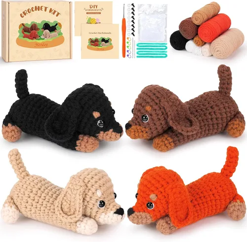 Vista 8 de Kit de ganchillo para principiantes, kit de iniciación de ganchillo de fuego de 4 piezas Emotional Positive Support Beginner Crochet Kits for