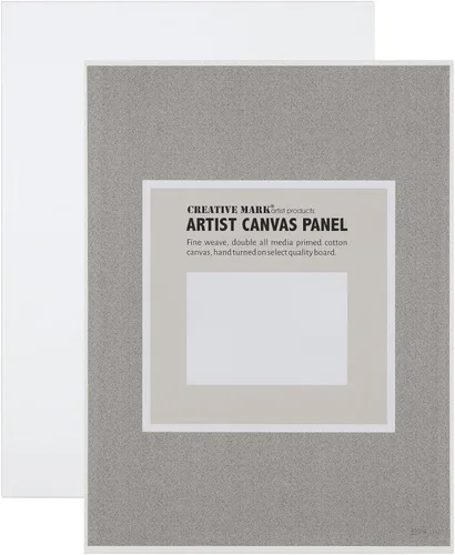 Vista 2 de Creative Mark - Paneles de lona de algodón de 8 x 16 – Paquete de 12 – Tablas de lienzo acrílico imprimado de calidad profesional para pintar
