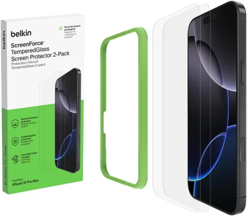 Vista 24 de Belkin ScreenForce InvisiGlass - Protector de pantalla de privacidad para iPhone 16 Plus, protección contra impactos resistente a los arañazos