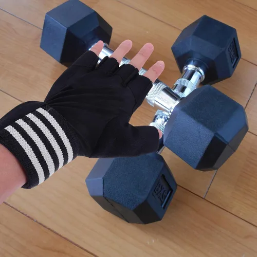Vista 7 de Anti-Skid Half-Finger Workout Gloves for Men and Women Breathable Fitness Gloves with Sweat Absorption for Outdoor Cycling Weightlifting and Gym