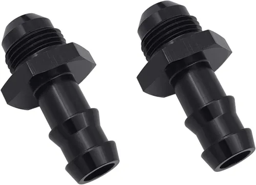 Vista 14 de Negro recto aluminio 4AN macho Flare a 1/4 "(6.3mm) Barb Push Hose Barb Fitting Adapter