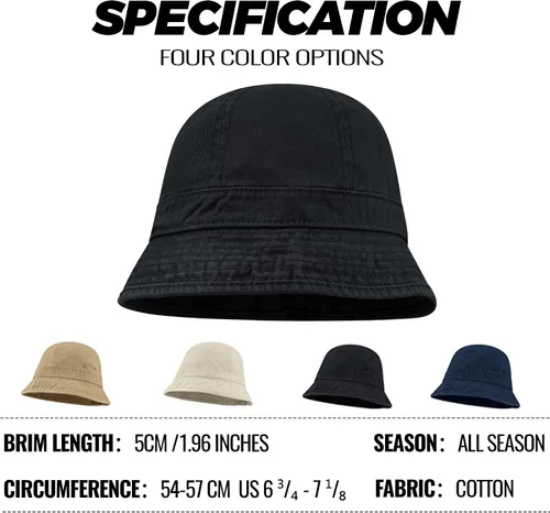 Vista 20 de Clakllie Sombreros de pescador para mujeres y hombres, sombrero de sol de algodón lavado, gorra de pesca, senderismo, plegable, para verano, al aire