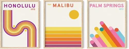 Vista 9 de HAUS AND HUES - Arte de póster Bauhaus - Juego de 3 arte de pared abstracto moderno, pósteres vintage e impresiones, arte de pared azul y amarillo