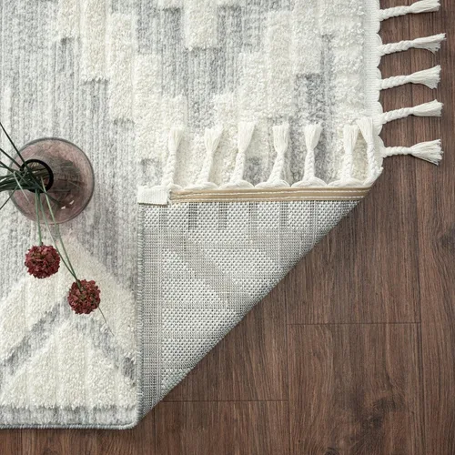 Vista 9 de LUXE WEAVERS Ibiza Collection 8067 - Alfombra geométrica suroeste, color gris, 6 x 9