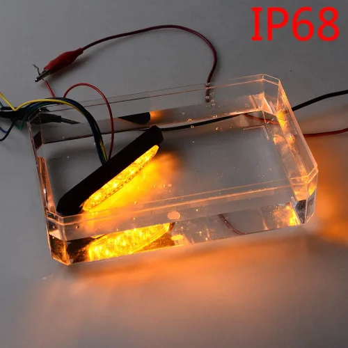 Vista 4 de CORP - Barra de luz estroboscópica intermitente con 4 LED, impermeable, SYNC, advertencia de emergencia, para coche, camión, 12V-24V