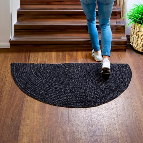 Vista 21 de Super Area Rugs Alfombra de yute – Alfombra reversible de fibra natural – Revestimiento ecológico para suelo de cocina – Puerta tejida a mano