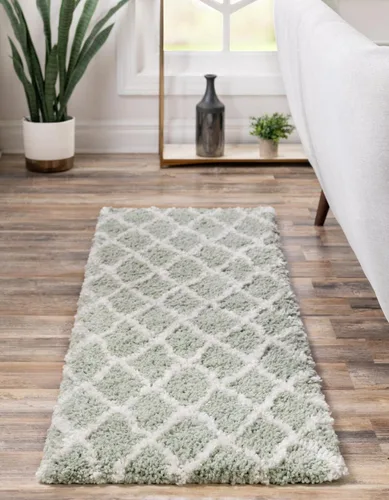 Vista 27 de Unique Loom Rabat Shag Collection - Alfombra de área con enrejado (2 pies 2 pulgadas x 3 pies 1 pulgada, rectangular, marfil puro/gris)