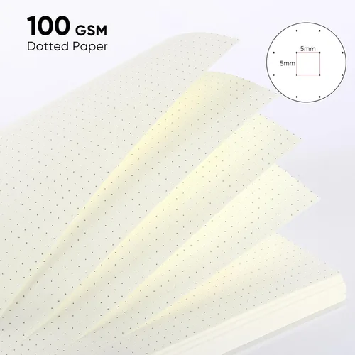 Vista 3 de Diario de puntos en espiral con 280 páginas, cuaderno en espiral de 5.75 x 8.38 pulgadas de grosor, papel de 3.53 oz/m², escuela, oficina