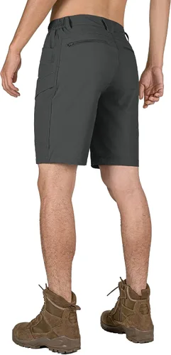 Vista 2 de Stlight Pantalones cortos de senderismo para hombre, de secado rápido, ligeros, tácticos, con múltiples bolsillos, para camping, pesca, golf