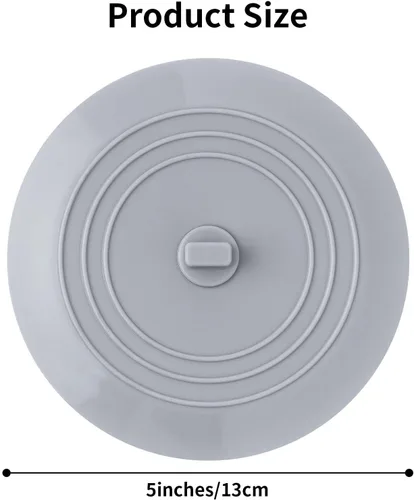 Vista 3 de Vaincre 2 piezas de tapón de drenaje de bañera - 5" de silicona para cocina y baño, tapón de agua para cabello y ducha, tapón de drenaje de bañera