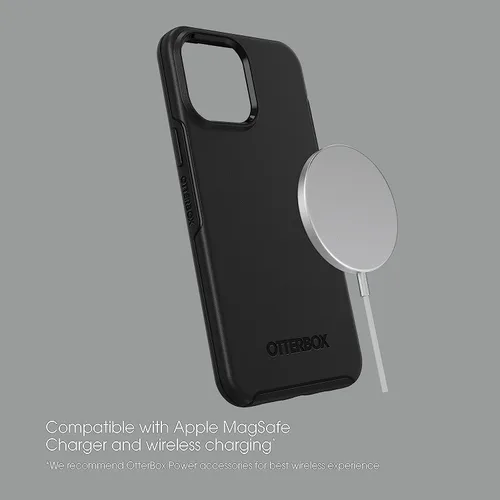 Vista 9 de OtterBox Symmetry Series+ - Funda con MagSafe para iPhone 13 Pro Max y iPhone 12 Pro Max (solamente), embalaje no minorista, color negro