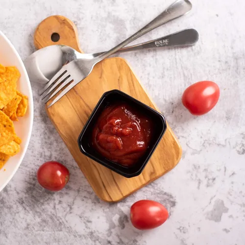 Vista 6 de DELLING Juego de cuencos de cerámica ultra fuertes de 3 onzas, cuencos de salsa de inmersión negros/platos para salsa de tomate, soja, barbacoa