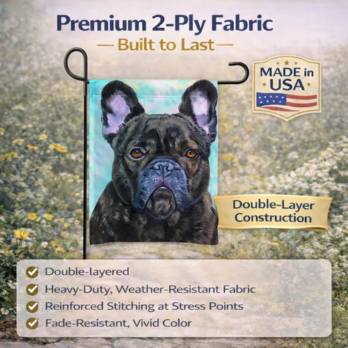 Vista 4 de Caroline's Treasures 7380GF - Bandera decorativa de bulldog francés con texto en inglés "Lookin at You" para jardín exterior, patio, parterres
