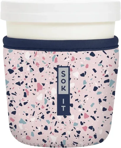 Vista 33 de Sok It IceCreamSok - Funda de neopreno aislada (flores abstractas, pintas de helado cónicas)