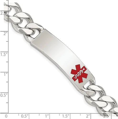 Vista 4 de 925 Sterling Silver Medical Alert Curb Link Id Bracelet 75 Inch Fine Jewelry For Women Gifts For Her