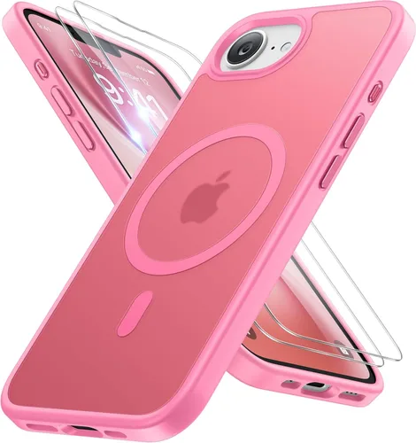 Vista 50 de Miracase - Funda magnética para iPhone 14 Plus de 6.7 pulgadas (compatible con MagSafe) (con 2 protectores de pantalla), protección de grado Negro