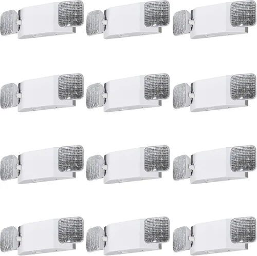 Vista 12 de Luces de emergencia LED con batería de respaldo, luz de emergencia comercial ajustable de dos cabezales, certificación UL, CA 120/277V, accesorios