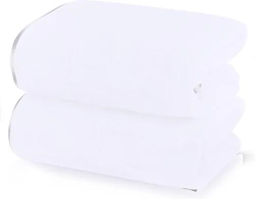 Vista 15 de TENSTARS Toallas de baño de seda con dobladillo para liquidación de baño - 27 x 55 pulgadas - Ligeras, delgadas, de secado rápido - Toalla