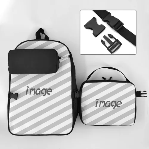 Vista 5 de CEPEPRIN Mochila juvenil con estampado de anime, juego de 3 piezas, con bolsa de almuerzo, bolsa para lápices