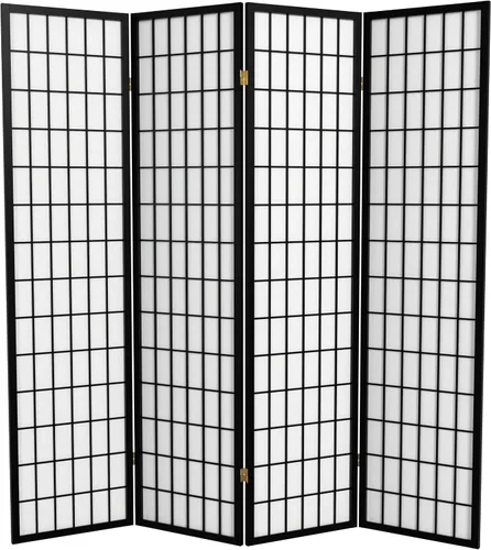 Vista 11 de Red Lantern Pantalla Shoji de 6 pies de alto, color negro, 3 paneles