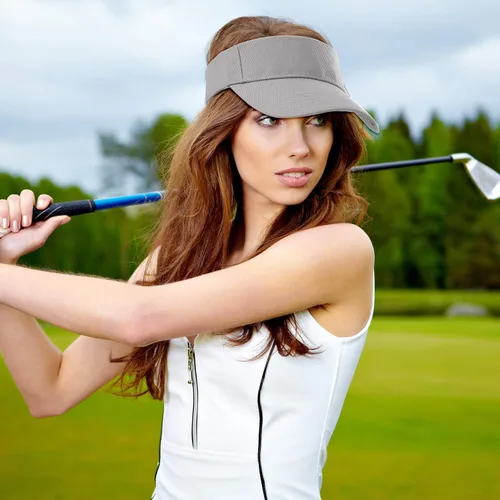Vista 5 de Cooraby Paquete de 4 sombreros de visera deportiva, gorra ajustable, talla única, visera deportiva para exteriores para mujeres y hombres